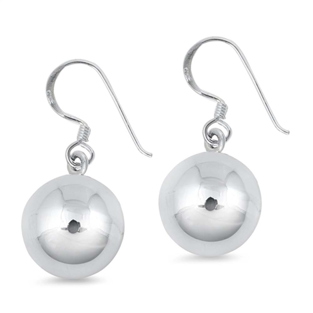 Sterling Silver Stud Ball Plain Earrings
