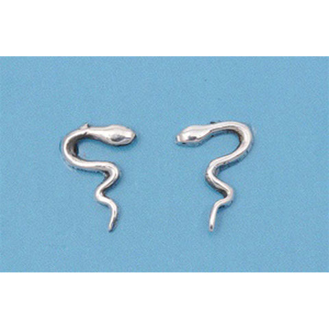 Sterling Silver Small Snake Stud Earrings with Friction Back PostAnd Height 10MM
