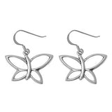 Sterling Silver Butterfly Shaped Plain EarringsAnd Earring Height 19 mm
