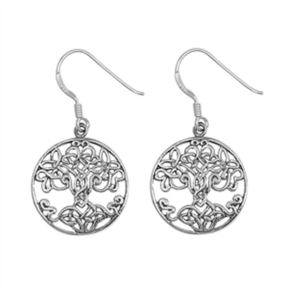 Sterling Silver Tree Of Life Shaped Plain EarringsAnd Earring Height 20 mm