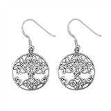 Sterling Silver Tree Of Life Shaped Plain EarringsAnd Earring Height 20 mm