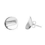 Sterling Silver Button Shaped Small Stud EarringsAnd Earrings Height 11mm