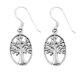 Sterling Silver Tree Of Life Shaped Plain EarringsAnd Earring Height 16 mm
