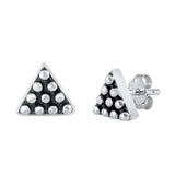 Sterling Silver Oxidized Bali Triangle Earrings