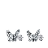 Sterling Silver Butterfly Stud Earrings