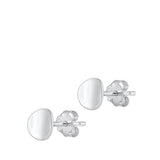 Sterling Silver Oxidized Round Stud Earrings