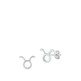 Sterling Silver Taurus Zodiac Earrings