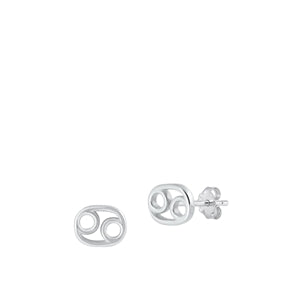 Sterling Silver Cancer  Zodiac Earrings