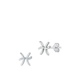Sterling Silver Pisces  Zodiac Earrings