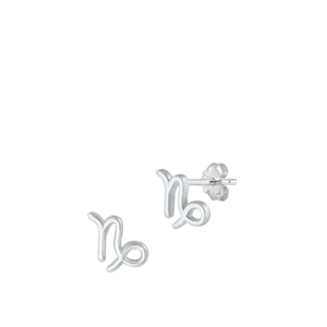 Sterling Silver Capricorn Zodiac Earrings