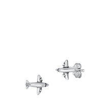 Load image into Gallery viewer, Sterling Silver Oxidized Airplane Earrings