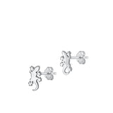 Sterling Silver Rhodium Plated Lizard Stud Earrings