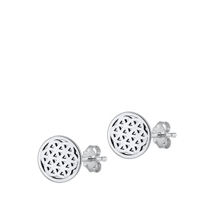 Mens Hoop Earrings - Sterling Silver Mens Earrings 10mm / Oxidized Str. Silver
