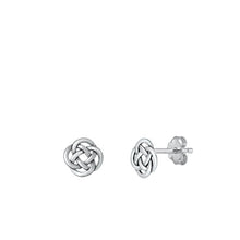 Load image into Gallery viewer, Sterling Silver Oxidized Celtic Knot Small Stud Earrings Face Height-7.9mm
