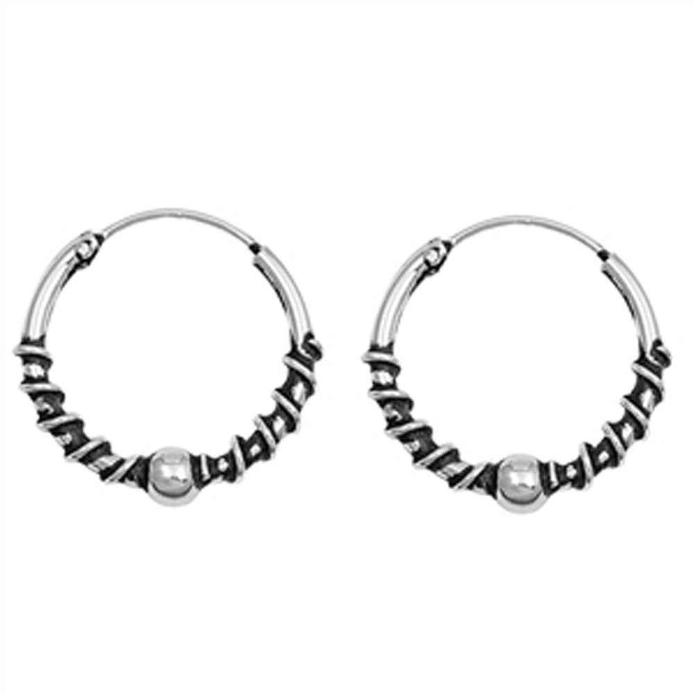 Sterling Silver Bali Hoop Earring