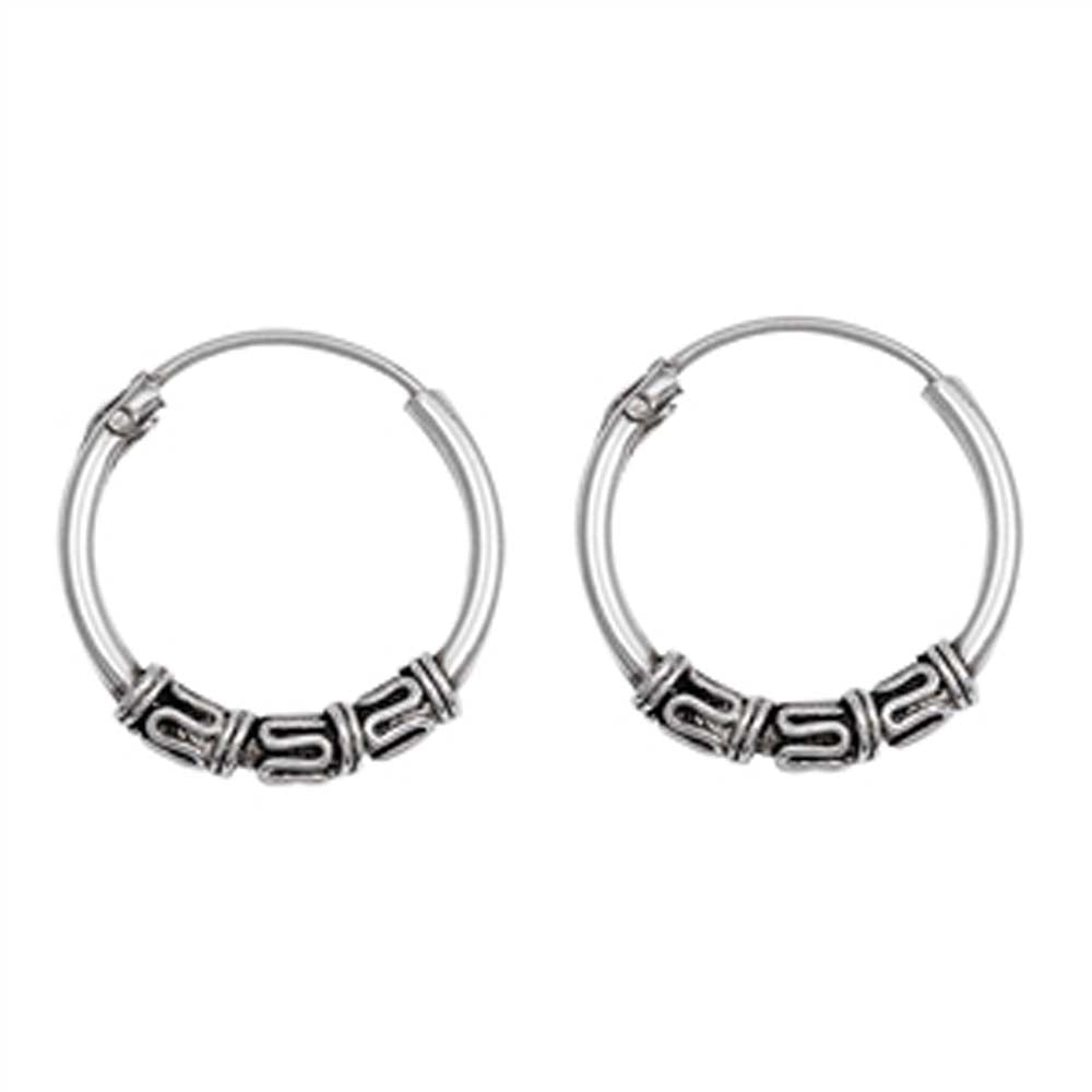Sterling Silver Bali Hoop Earring