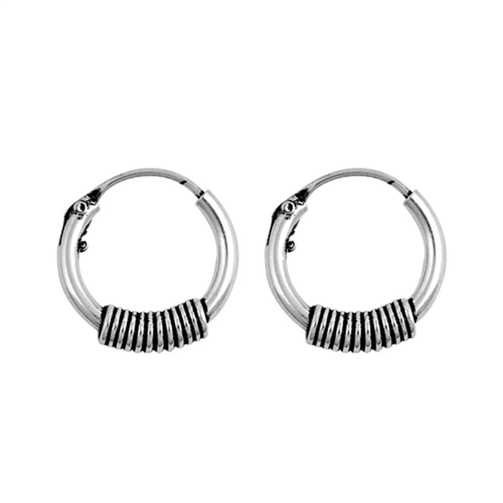 Sterling Silver Bali Hoop Earring