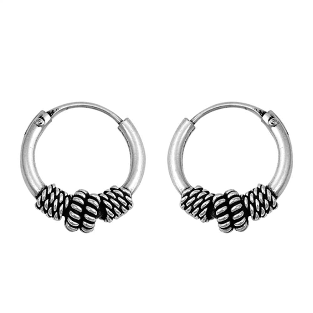 Sterling Silver Bali Hoop Earring