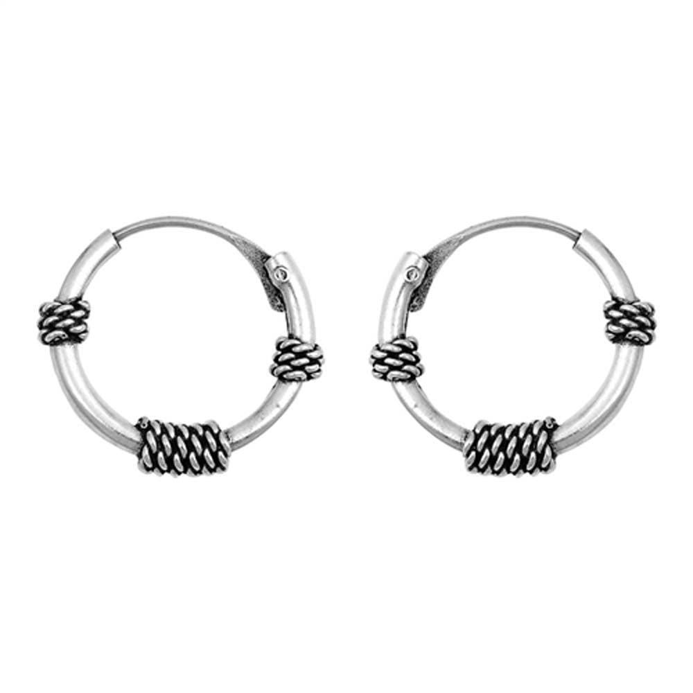 Sterling Silver Bali Hoop Earring
