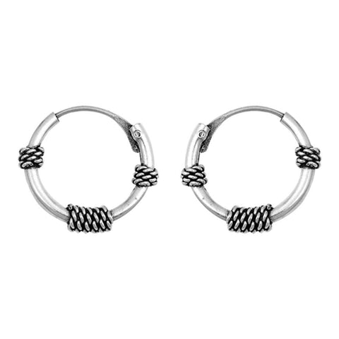 Sterling Silver Bali Hoop Earring