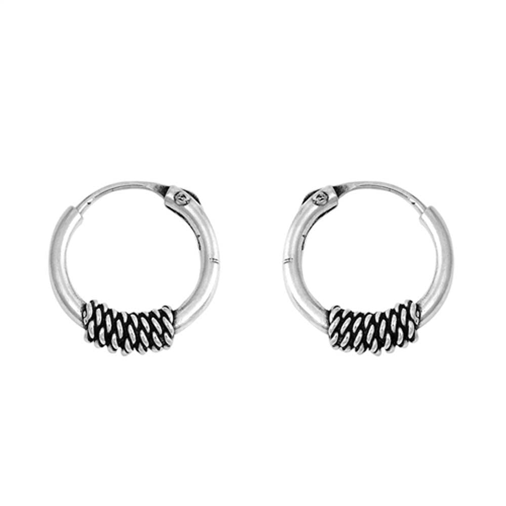 Sterling Silver Bali Hoop Earring