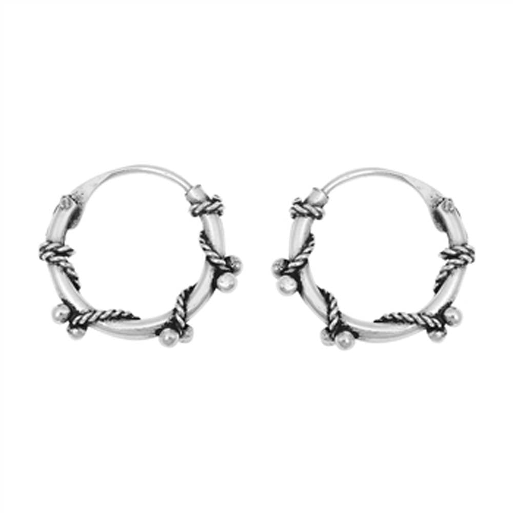 Sterling Silver Bali Hoop Earring