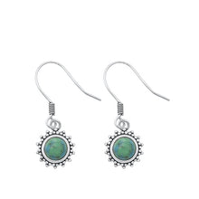 Load image into Gallery viewer, Sterling Silver Oxidized Genuine Turquoise Bali Style Earring
