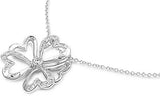 Sterling Silver Plumeria Heart Necklace