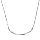 Sterling Silver Curve Clear CZ Necklace
