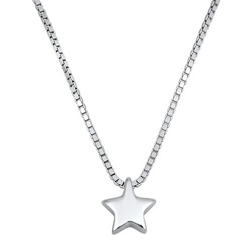 Sterling Silver Star Necklace-5mm