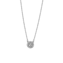 Load image into Gallery viewer, Sterling Silver Rhodium Plated Round Clear CZ Necklace