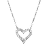 Sterling Silver Clear CZ Heart Necklace