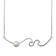 Load image into Gallery viewer, Sterling Silver Waves and Pearl Necklace