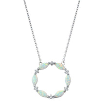 Load image into Gallery viewer, Sterling Silver Butterfly White Opal CZ Necklaces