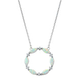 Sterling Silver Butterfly White Opal CZ Necklaces