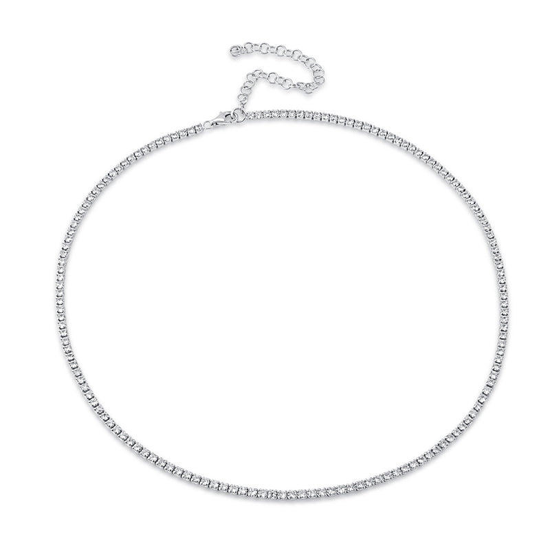 Sterling Silver Circle Clear CZ Necklace
