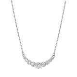 Sterling Silver Rounds Clear CZ Necklace