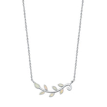 Load image into Gallery viewer, Sterling Silver White Lab Opal Tree Branch Necklace