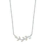 Sterling Silver White Lab Opal Tree Branch Necklace