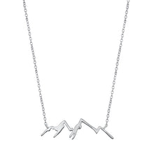 Load image into Gallery viewer, Sterling Silver Rhodium Plated Mountain Necklace Length-16+2inches Extension, Charm Height-9.6mm