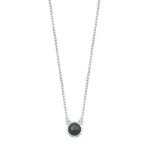 Load image into Gallery viewer, Sterling Silver Round Black Agate Necklace