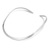 Sterling Silver Flat Choker Necklace-6mm
