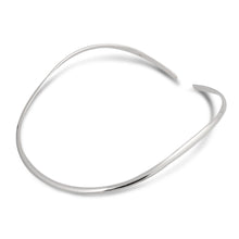 Load image into Gallery viewer, Sterling Silver Rounded Flat Choker Necklace-4mm