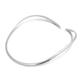 Sterling Silver Rounded Flat Choker Necklace-4mm