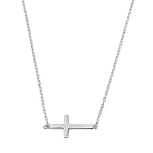 Load image into Gallery viewer, Sterling Silver Sideway Cross Necklace