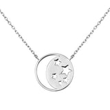 Sterling Silver Moon And Stars Necklace