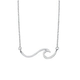 Sterling Silver Wave Necklace-7mm