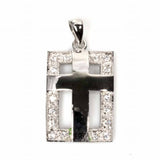 Sterling Silver With Clear Cubic Zirconia Cross PendantAnd Height 27mm