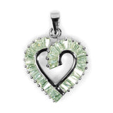 Sterling Silver Heart Pendant with CZAnd Pendant Height 24mm
