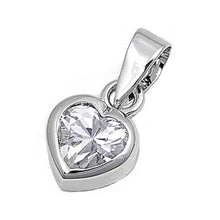 Load image into Gallery viewer, Sterling Silver Heart Pendant with CZAnd Pendant Height 9mm